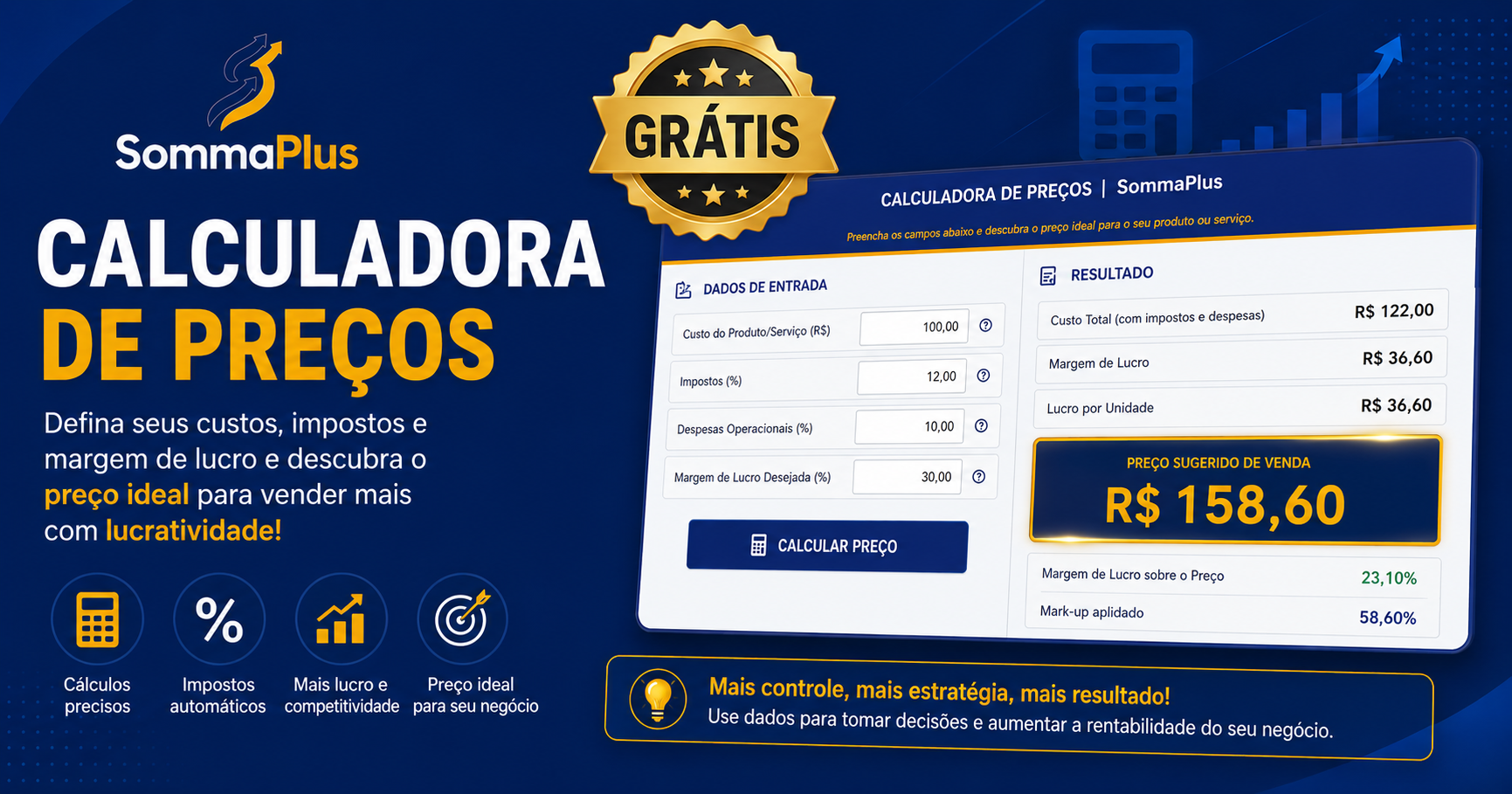 Planilha Calculadora de Preço de Venda | SommaPlus